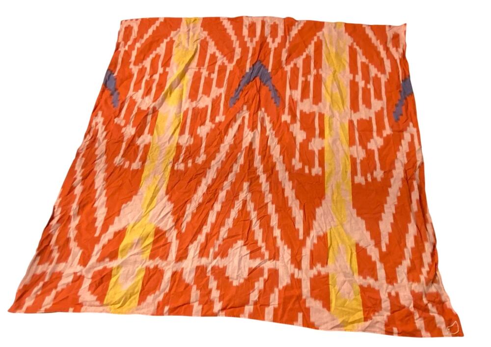 NWT Shakti by SNF Ikat Cotton Oversized Square Scarf Wrap Handmade India Ethical
